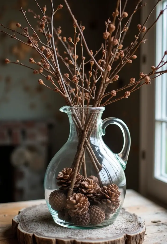 25 Big Glass Jug Decor Ideas for Farmhouse and Vintage Homes 28 25 Big Glass Jug Decor Ideas for Farmhouse and Vintage Homes - 14. Natural Element Showcase