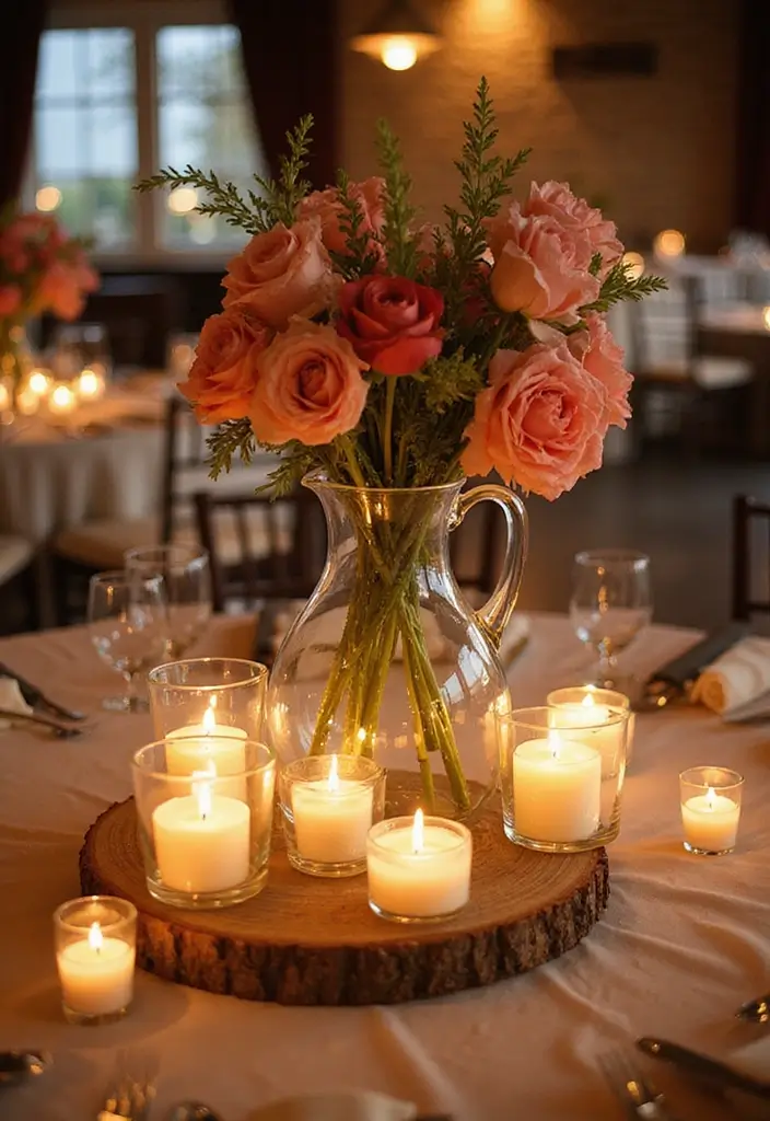 25 Big Glass Jug Decor Ideas for Farmhouse and Vintage Homes 41 25 Big Glass Jug Decor Ideas for Farmhouse and Vintage Homes - 17. Stylish Centerpiece for Events