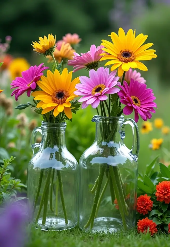 25 Big Glass Jug Decor Ideas for Farmhouse and Vintage Homes 42 25 Big Glass Jug Decor Ideas for Farmhouse and Vintage Homes - 18. Whimsical Garden Accents