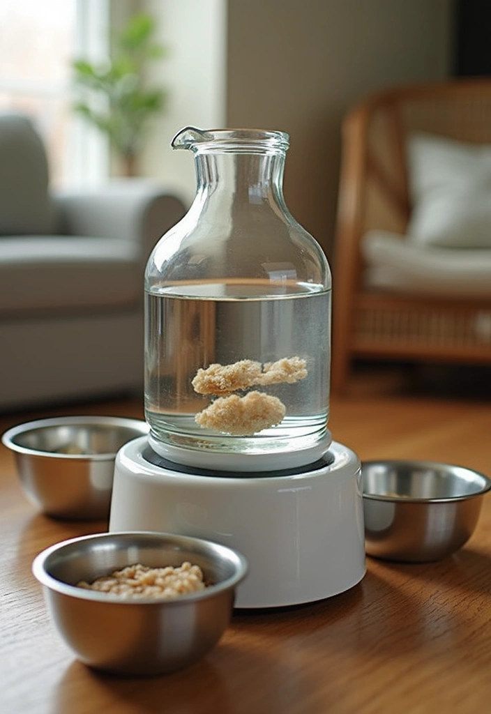 25 Big Glass Jug Decor Ideas for Farmhouse and Vintage Homes 50 25 Big Glass Jug Decor Ideas for Farmhouse and Vintage Homes - 20. Cozy Pet Water Dispenser