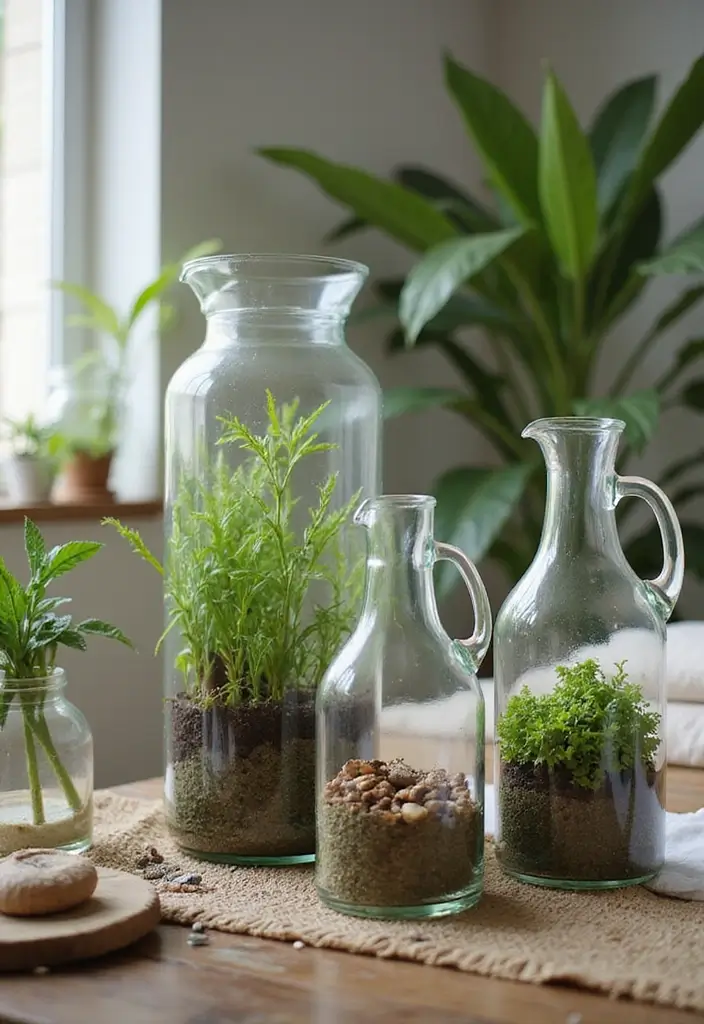 25 Big Glass Jug Decor Ideas for Farmhouse and Vintage Homes 73 25 Big Glass Jug Decor Ideas for Farmhouse and Vintage Homes - 25. Eco-Friendly Decor