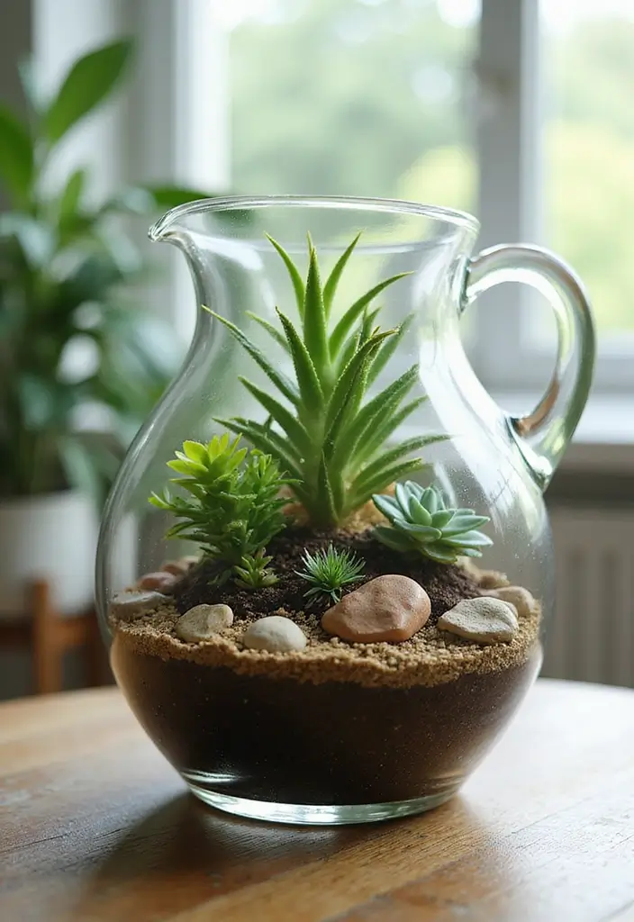 25 Big Glass Jug Decor Ideas for Farmhouse and Vintage Homes 9 25 Big Glass Jug Decor Ideas for Farmhouse and Vintage Homes - 3. DIY Terrarium