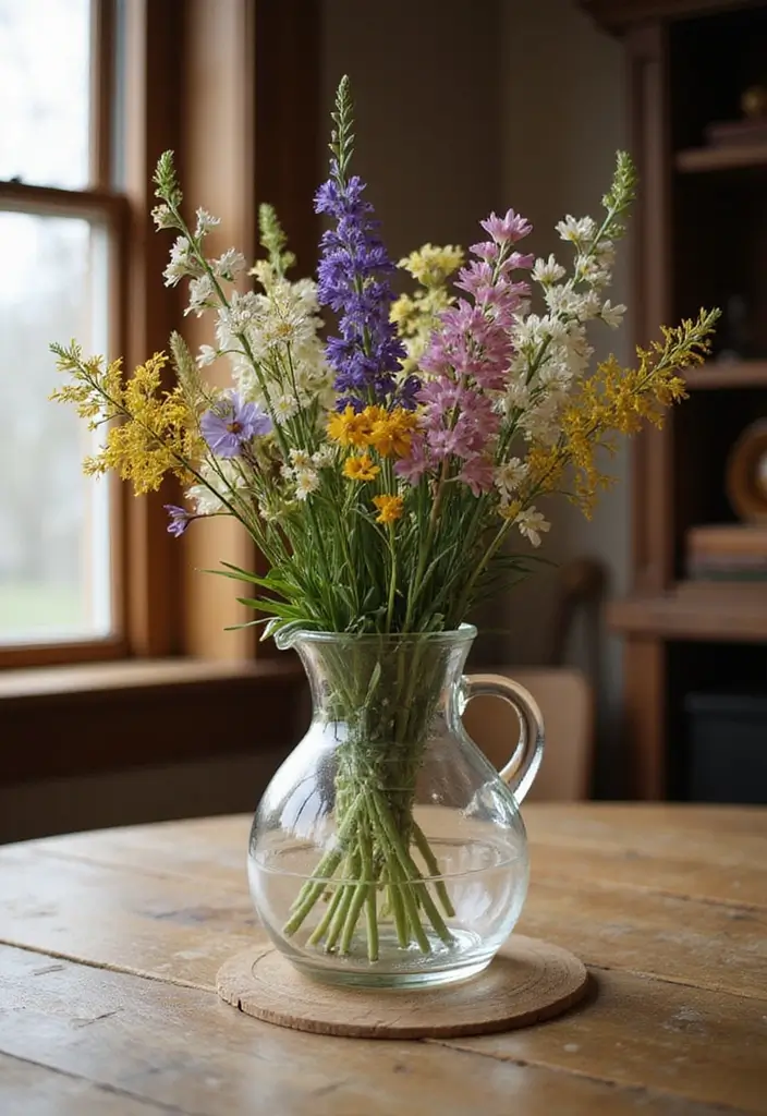 25 Big Glass Jug Decor Ideas for Farmhouse and Vintage Homes 10 25 Big Glass Jug Decor Ideas for Farmhouse and Vintage Homes - 4. Vintage Farmhouse Vase