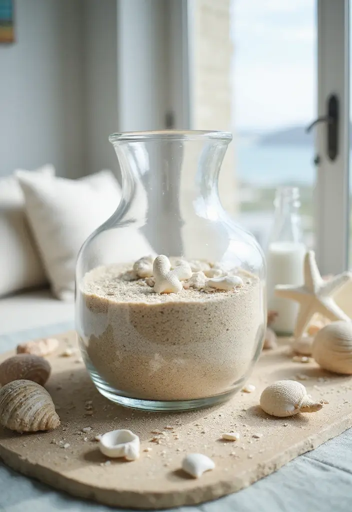 25 Big Glass Jug Decor Ideas for Farmhouse and Vintage Homes 15 25 Big Glass Jug Decor Ideas for Farmhouse and Vintage Homes - 7. Beach-Inspired Decor