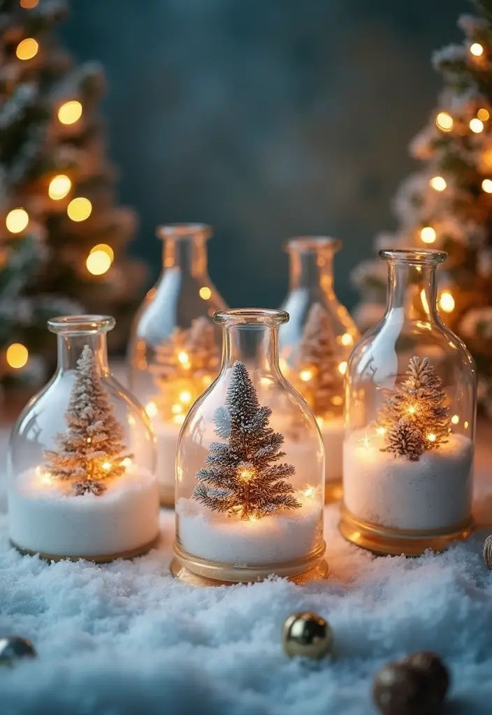 25 Christmas Glass Vase Decor Ideas for Festive Homes - 2. Snowy Winter Wonderland Vases