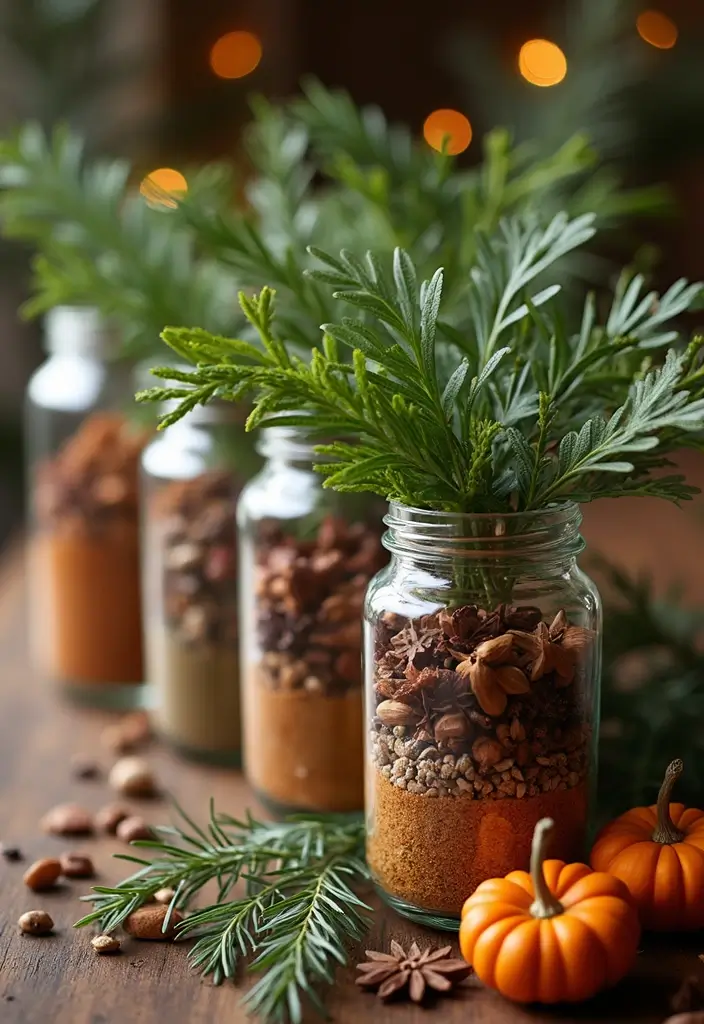 25 Christmas Glass Vase Decor Ideas for Festive Homes - 24. Seasonal Spice Vases
