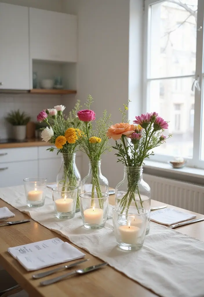 25 Clear Glass Bottle Decor Ideas for Minimalist Interiors 1 25 Clear Glass Bottle Decor Ideas for Minimalist Interiors - 1. Elegant Centerpiece Vases