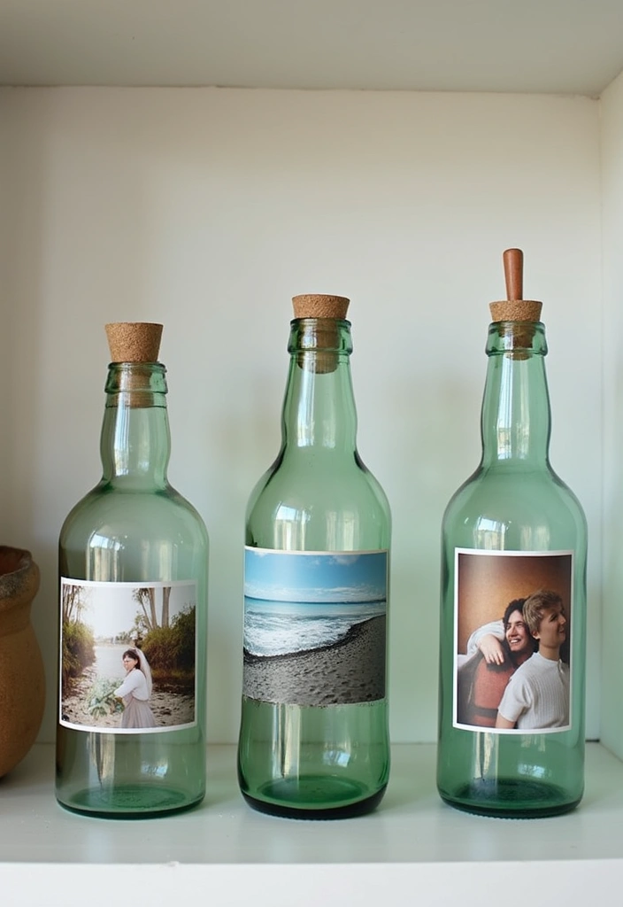 25 Clear Glass Bottle Decor Ideas for Minimalist Interiors 66 25 Clear Glass Bottle Decor Ideas for Minimalist Interiors - 12. Glass Bottle Picture Frames