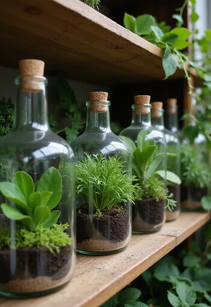 25 Clear Glass Bottle Decor Ideas for Minimalist Interiors 80 25 Clear Glass Bottle Decor Ideas for Minimalist Interiors - 14. Clear Glass Bottle Terrariums