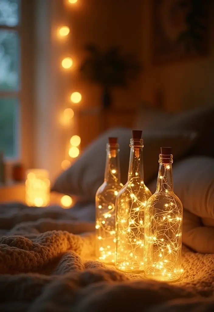 25 Clear Glass Bottle Decor Ideas for Minimalist Interiors 98 25 Clear Glass Bottle Decor Ideas for Minimalist Interiors - 20. Clear Glass Bottle Mood Lighting