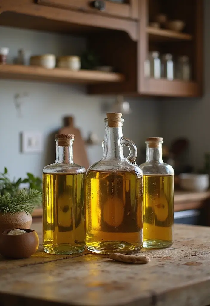 25 Clear Glass Bottle Decor Ideas for Minimalist Interiors 99 25 Clear Glass Bottle Decor Ideas for Minimalist Interiors - 21. Rustic Kitchen Displays