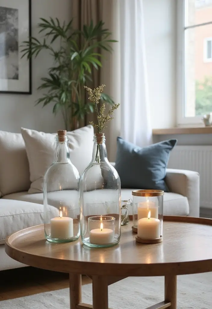 25 Clear Glass Bottle Decor Ideas for Minimalist Interiors 100 25 Clear Glass Bottle Decor Ideas for Minimalist Interiors - 22. Multi-Use Glass Bottle Decor