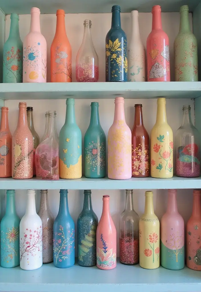 25 Clear Glass Bottle Decor Ideas for Minimalist Interiors 107 25 Clear Glass Bottle Decor Ideas for Minimalist Interiors - 25. Clear Glass Bottle Art Displays
