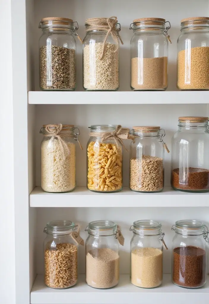 25 Clear Glass Bottle Decor Ideas for Minimalist Interiors 15 25 Clear Glass Bottle Decor Ideas for Minimalist Interiors - 3. Stylish Storage Solutions