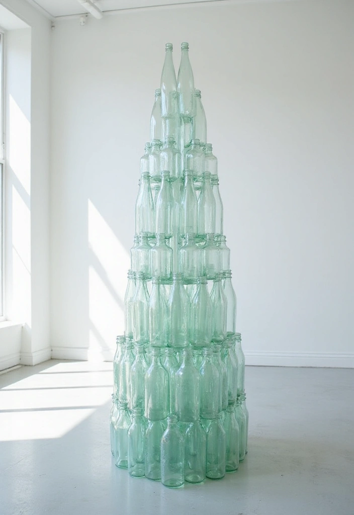 25 Clear Glass Bottle Decor Ideas for Minimalist Interiors 43 25 Clear Glass Bottle Decor Ideas for Minimalist Interiors - 7. Glass Bottle Sculptures