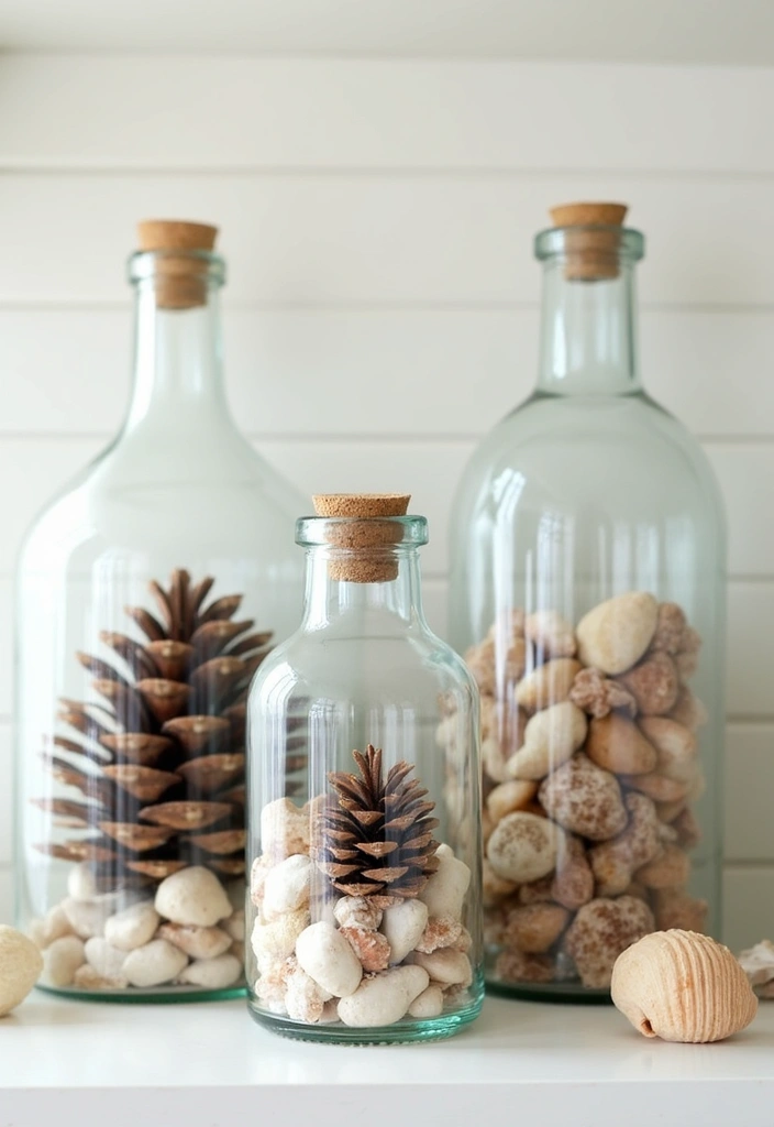 25 Clear Glass Bottle Decor Ideas for Minimalist Interiors 44 25 Clear Glass Bottle Decor Ideas for Minimalist Interiors - 8. Seasonal Decor with Bottles