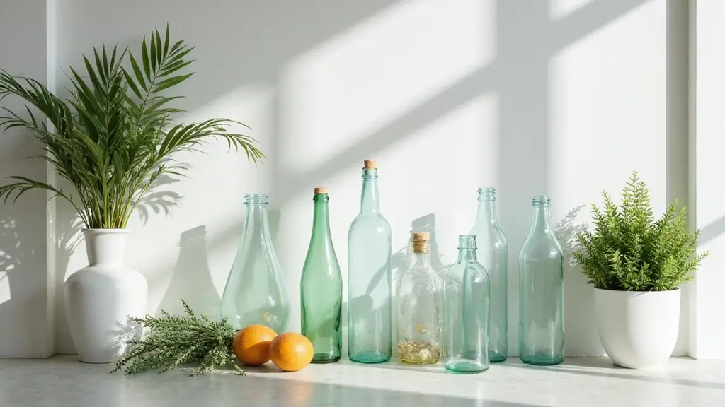 25 Clear Glass Bottle Decor Ideas for Minimalist Interiors