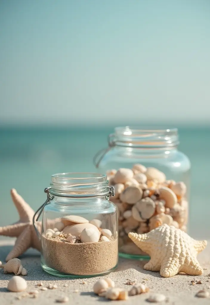 25 Creative Ideas for What to Put in Glass Jars for Stylish Home Decor 72 25 Creative Ideas for What to Put in Glass Jars for Stylish Home Decor - 20. Artistic Display of Seashells