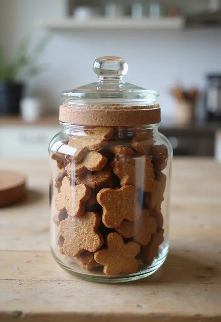 25 Creative Ideas for What to Put in Glass Jars for Stylish Home Decor 73 25 Creative Ideas for What to Put in Glass Jars for Stylish Home Decor - 21. Stylish Pet Treats Jar