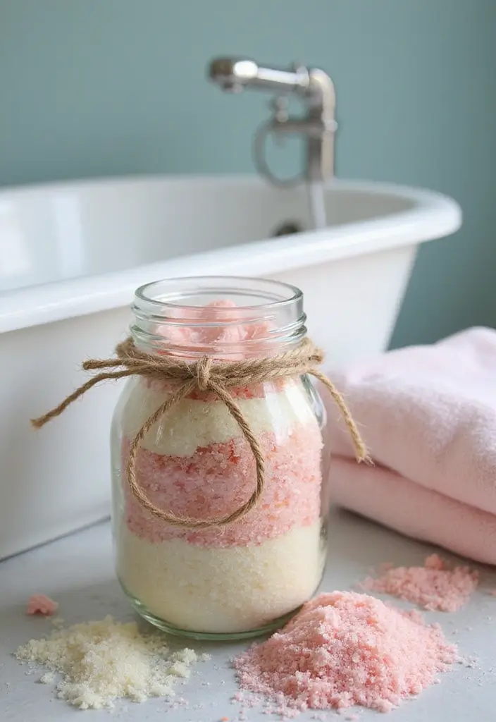 25 Creative Ideas for What to Put in Glass Jars for Stylish Home Decor 41 25 Creative Ideas for What to Put in Glass Jars for Stylish Home Decor - 9. DIY Bath Salts