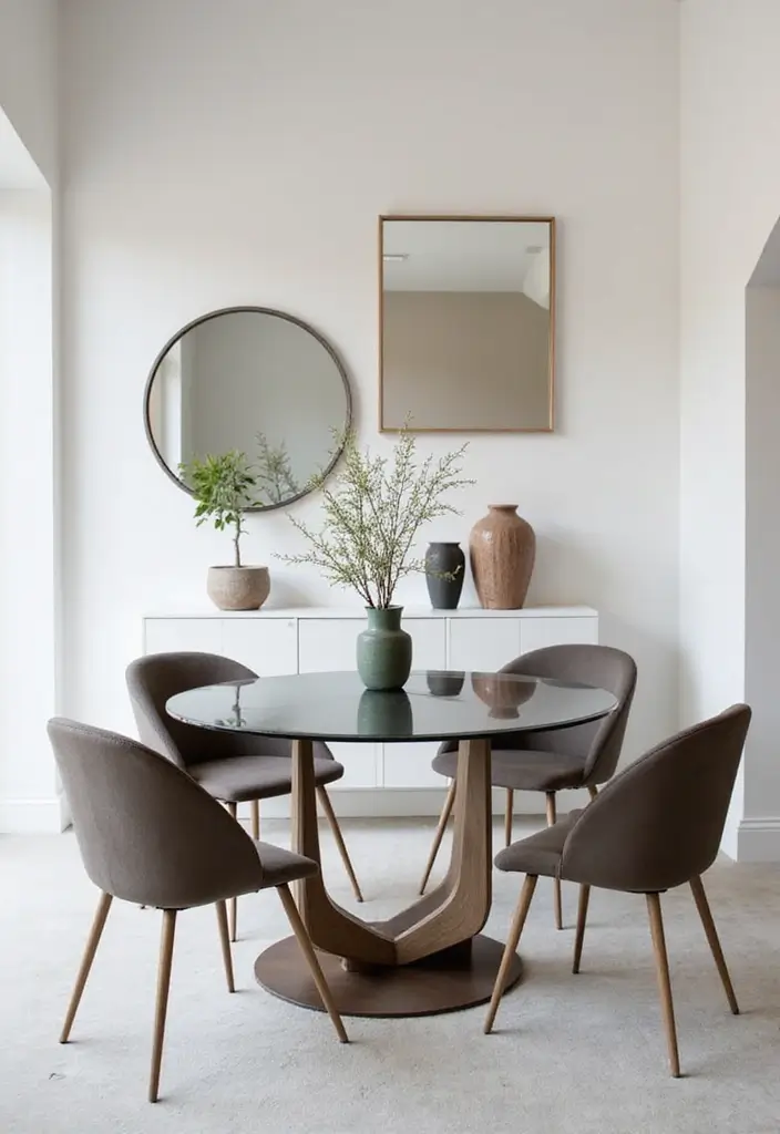 25 Dining Room Decor Ideas with a Modern Glass Table 1 25 Dining Room Decor Ideas with a Modern Glass Table - 1. Go for Geometric Shapes