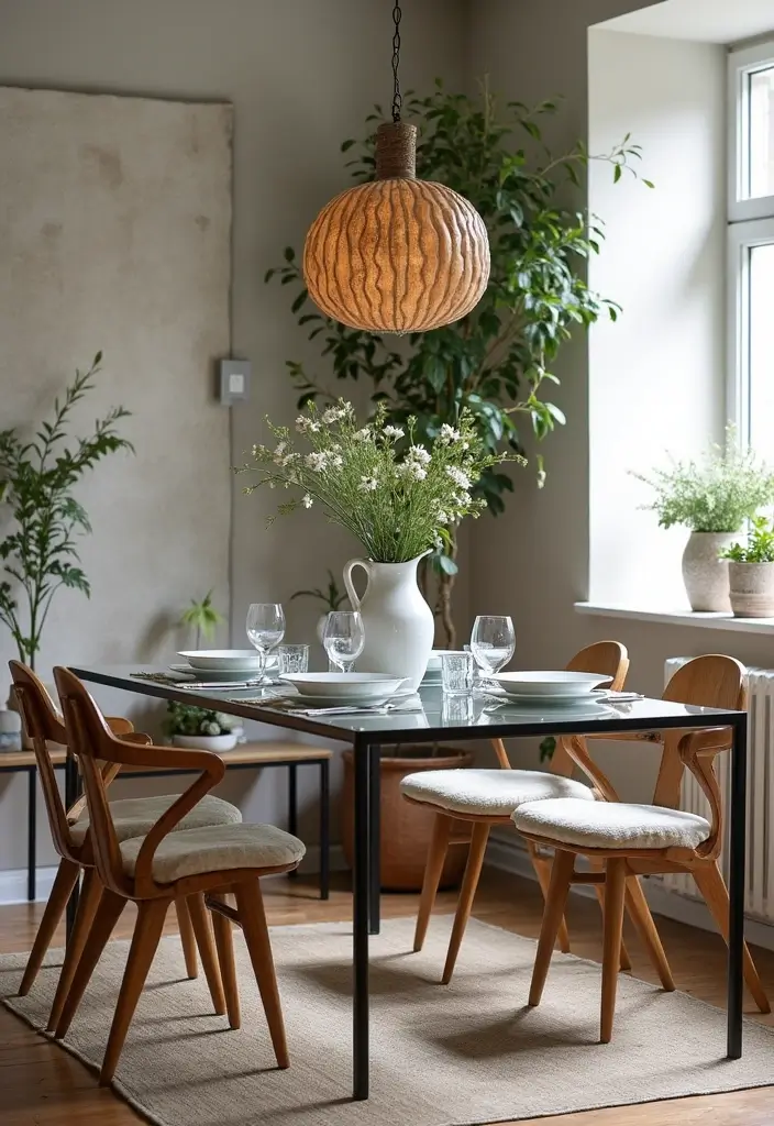 25 Dining Room Decor Ideas with a Modern Glass Table 54 25 Dining Room Decor Ideas with a Modern Glass Table - 14. Mix Old and New