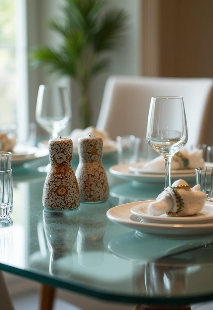 25 Dining Room Decor Ideas with a Modern Glass Table 57 25 Dining Room Decor Ideas with a Modern Glass Table - 17. Unique Dining Accessories