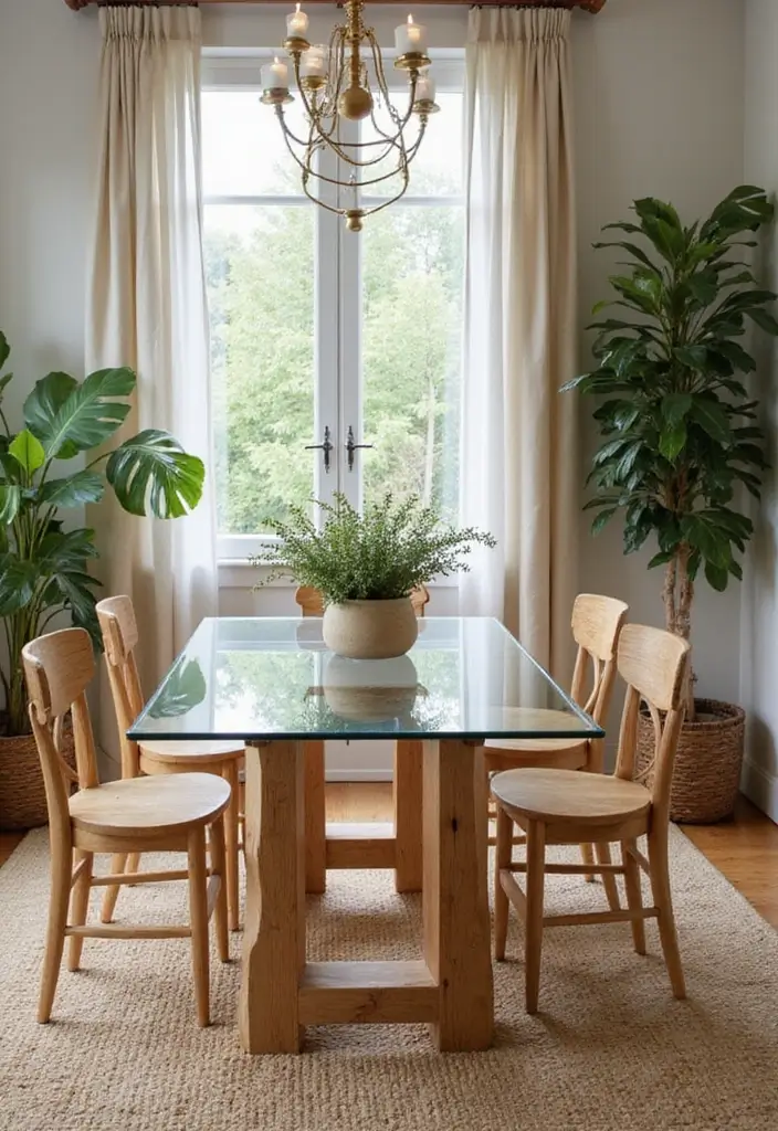 25 Dining Room Decor Ideas with a Modern Glass Table 20 25 Dining Room Decor Ideas with a Modern Glass Table - 4. Emphasize Natural Elements