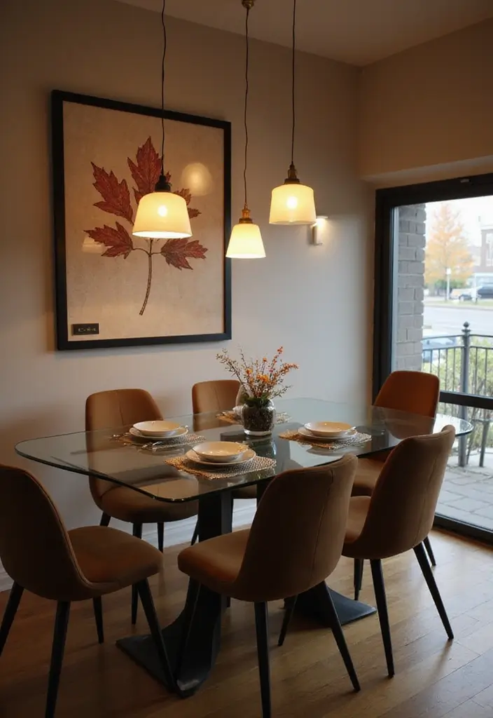 25 Dining Room Decor Ideas with a Modern Glass Table 28 25 Dining Room Decor Ideas with a Modern Glass Table - 6. Stylish Lighting