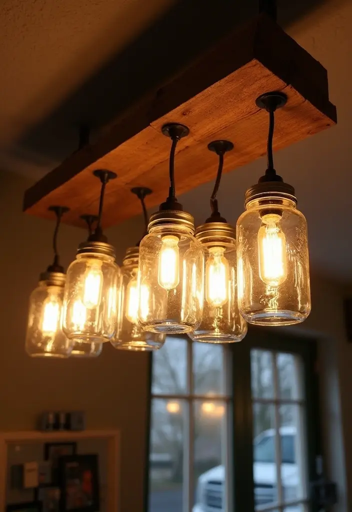 25 Easy Crafts with Glass Jars to Add Rustic Charm to Your Home 39 25 Easy Crafts with Glass Jars to Add Rustic Charm to Your Home - 11. Glass Jar Light Fixtures