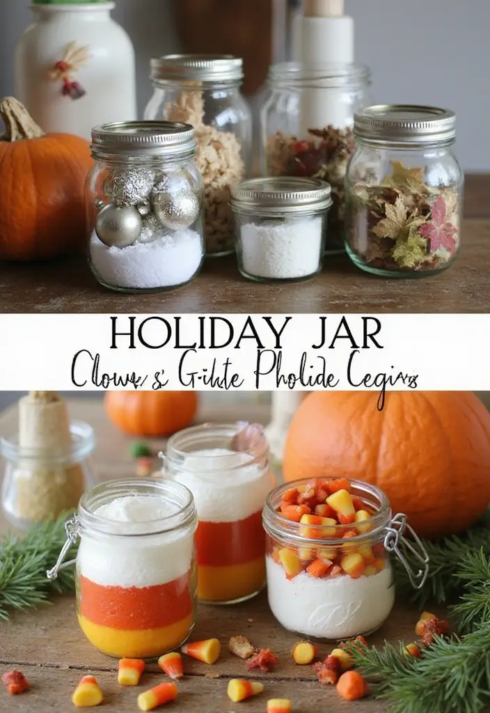 25 Easy Crafts with Glass Jars to Add Rustic Charm to Your Home 46 25 Easy Crafts with Glass Jars to Add Rustic Charm to Your Home - 12. Holiday Jar Decorations
