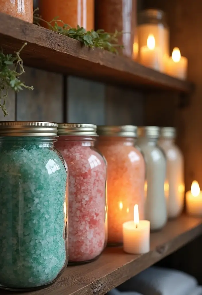 25 Easy Crafts with Glass Jars to Add Rustic Charm to Your Home 76 25 Easy Crafts with Glass Jars to Add Rustic Charm to Your Home - 20. Glass Jar Bath Salts