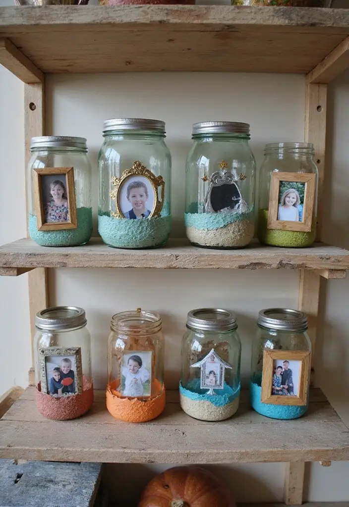 25 Easy Crafts with Glass Jars to Add Rustic Charm to Your Home 82 25 Easy Crafts with Glass Jars to Add Rustic Charm to Your Home - 22. Glass Jar Picture Frames