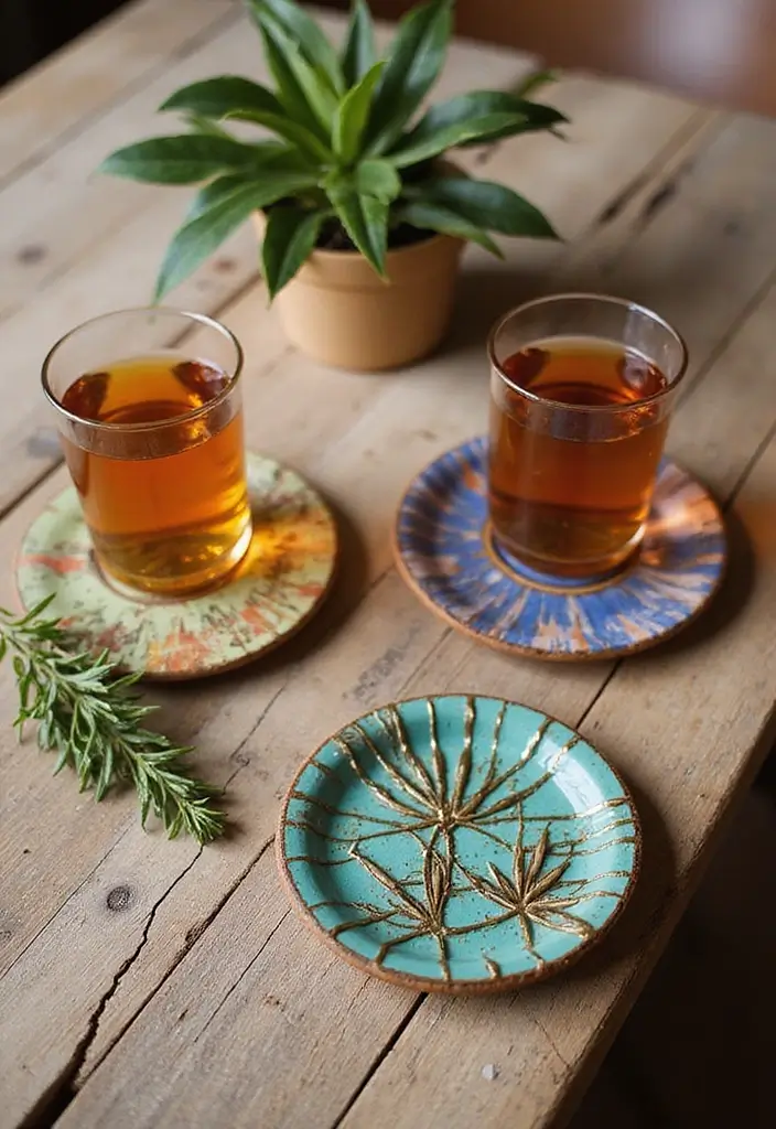 25 Easy Crafts with Glass Jars to Add Rustic Charm to Your Home 86 25 Easy Crafts with Glass Jars to Add Rustic Charm to Your Home - 24. Glass Jar Coaster Set