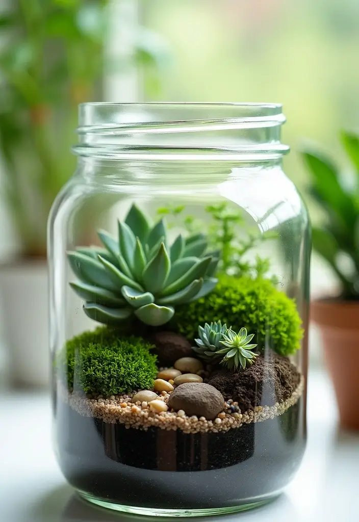 25 Easy Crafts with Glass Jars to Add Rustic Charm to Your Home 25 25 Easy Crafts with Glass Jars to Add Rustic Charm to Your Home - 5. DIY Glass Jar Terrariums