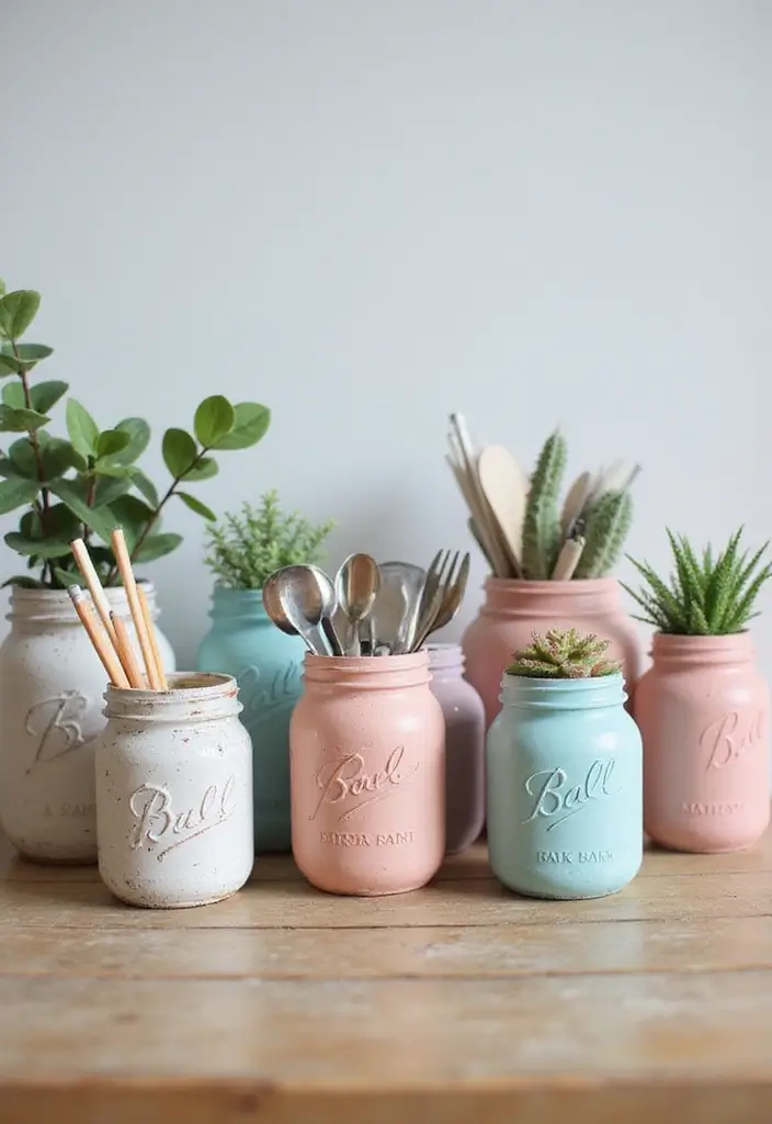 25 Easy Crafts with Glass Jars to Add Rustic Charm to Your Home 28 25 Easy Crafts with Glass Jars to Add Rustic Charm to Your Home - 6. Chalk Paint Jar Holders