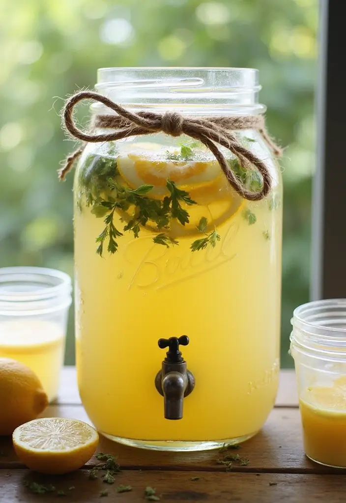 25 Easy Crafts with Glass Jars to Add Rustic Charm to Your Home 37 25 Easy Crafts with Glass Jars to Add Rustic Charm to Your Home - 9. Rustic Jar Drink Dispenser