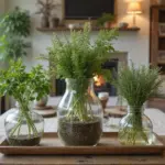 25 Farmhouse Decor Ideas Using Glass Jugs and Greenery