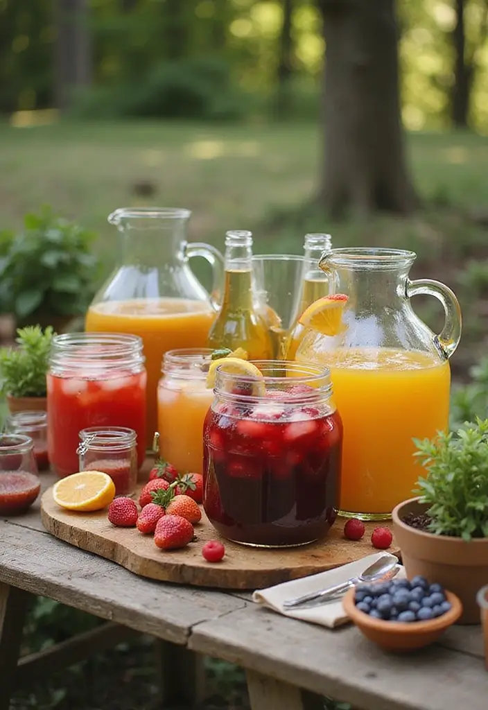 25 Farmhouse Decor Ideas Using Glass Jugs and Greenery 46 25 Farmhouse Decor Ideas Using Glass Jugs and Greenery - 16. Glass Jugs as Drink Dispensers