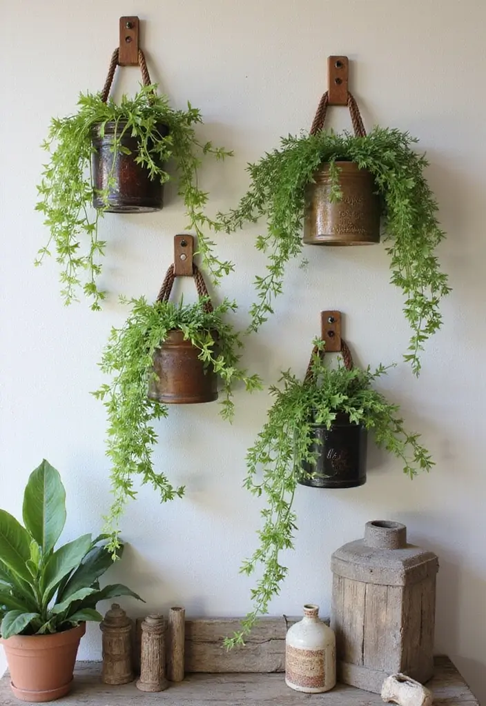 25 Farmhouse Decor Ideas Using Glass Jugs and Greenery 73 25 Farmhouse Decor Ideas Using Glass Jugs and Greenery - 23. Glass Jug Wall Planter