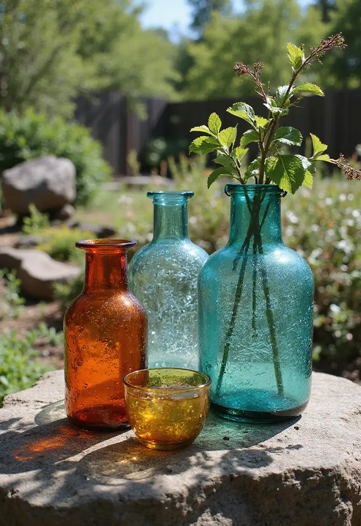 25 Farmhouse Decor Ideas Using Glass Jugs and Greenery 74 25 Farmhouse Decor Ideas Using Glass Jugs and Greenery - 24. Glass Jug Sculpture Art