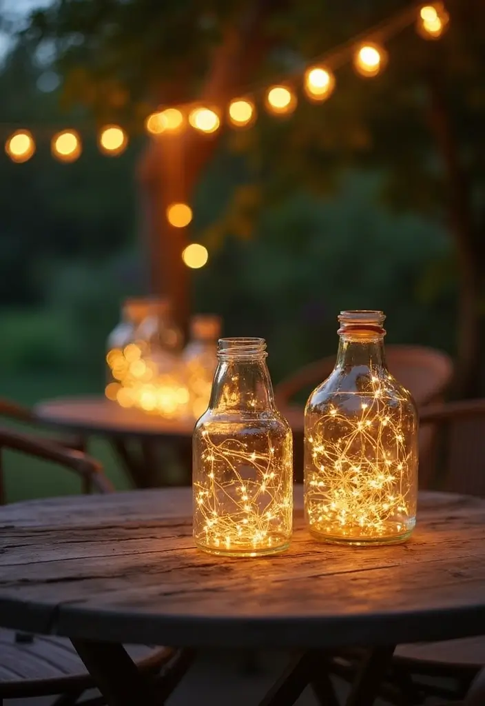 25 Farmhouse Decor Ideas Using Glass Jugs and Greenery 15 25 Farmhouse Decor Ideas Using Glass Jugs and Greenery - 7. Glass Jug Lanterns for Ambient Lighting