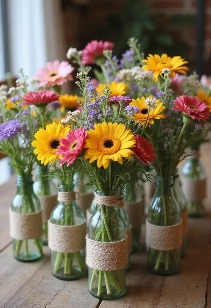 25 Glass Bottle Decor Ideas for Simple and Elegant Styling 1 25 Glass Bottle Decor Ideas for Simple and Elegant Styling - 1. Rustic Glass Bottle Vases