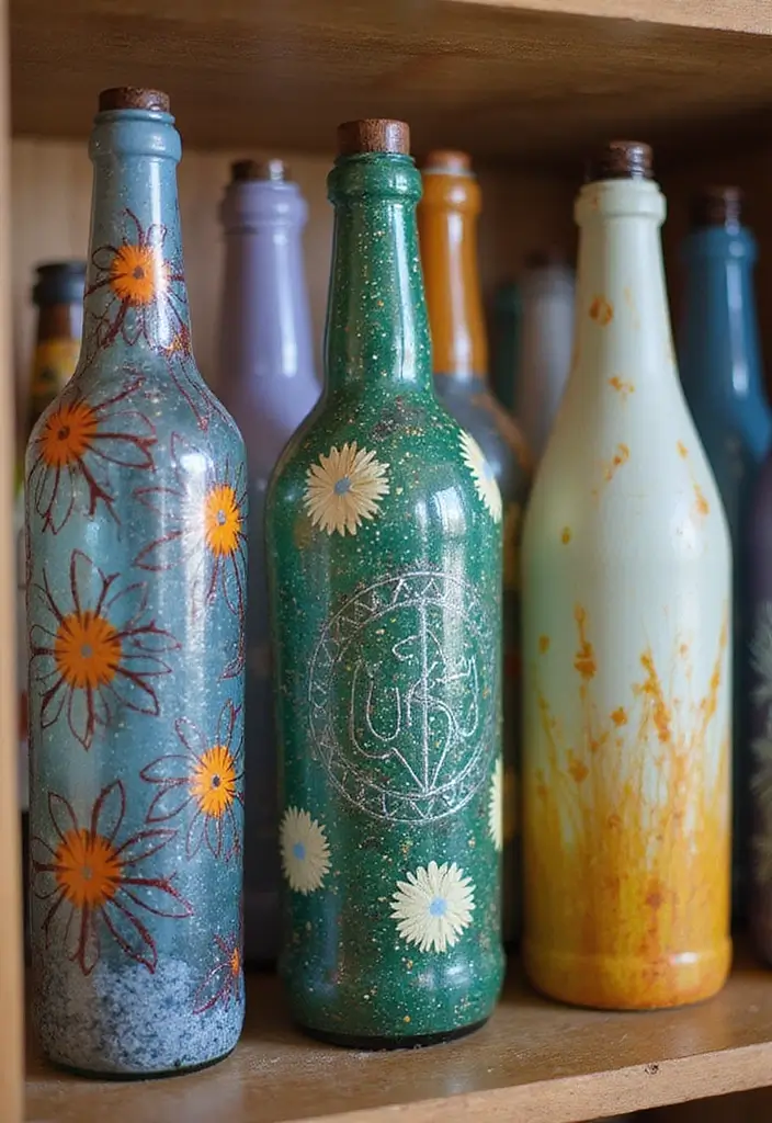 25 Glass Bottle Decor Ideas for Simple and Elegant Styling 79 25 Glass Bottle Decor Ideas for Simple and Elegant Styling - 19. Glass Bottle Art Pieces