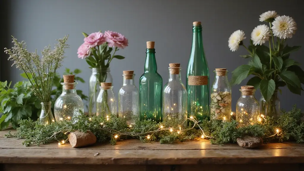 25 Glass Bottle Decor Ideas for Simple and Elegant Styling