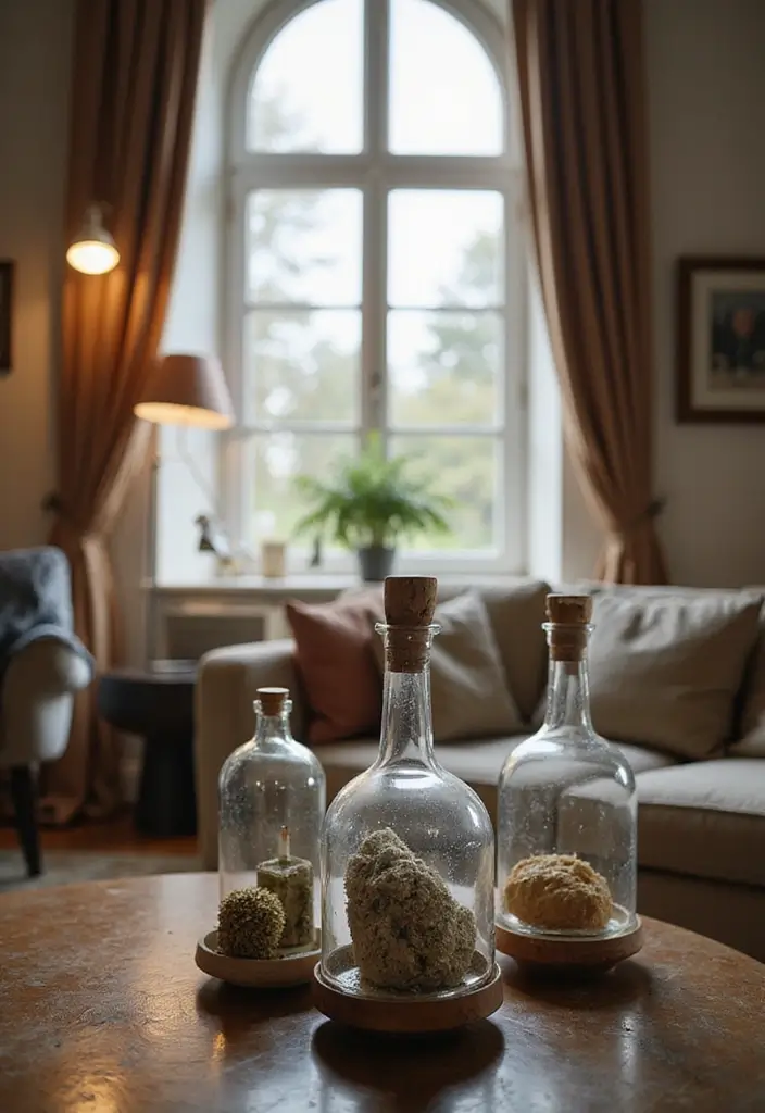 25 Glass Bottle Room Decor Ideas for a Soft Aesthetic Vibe 53 25 Glass Bottle Room Decor Ideas for a Soft Aesthetic Vibe - 11. Vintage Bottle Cloche