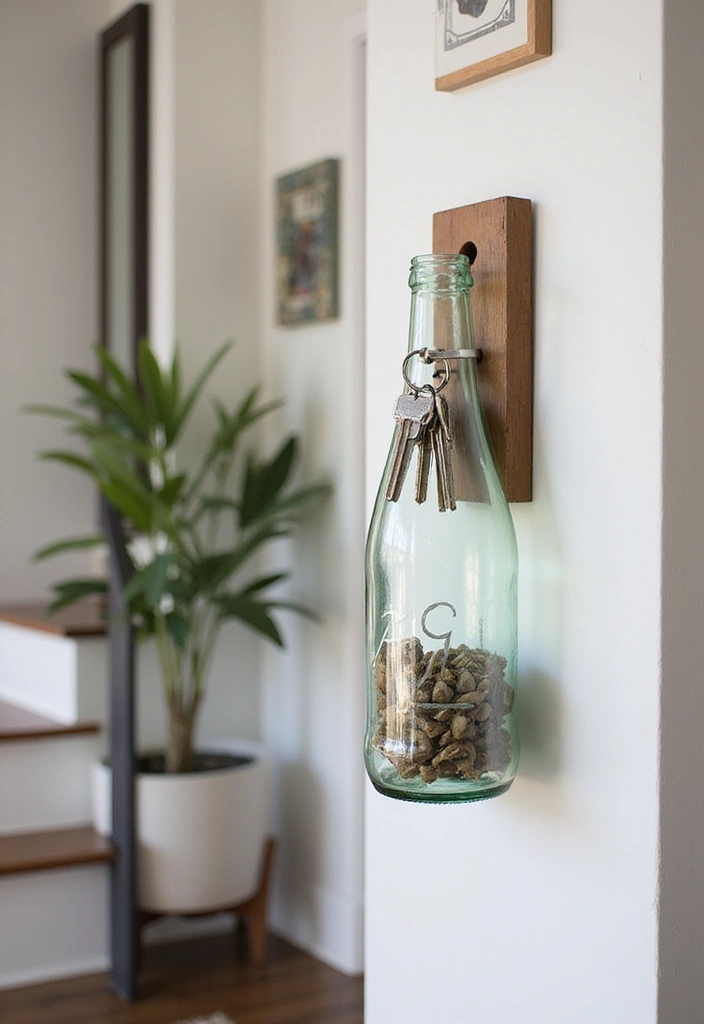 25 Glass Bottle Room Decor Ideas for a Soft Aesthetic Vibe 82 25 Glass Bottle Room Decor Ideas for a Soft Aesthetic Vibe - 20. Glass Bottle Key Holders
