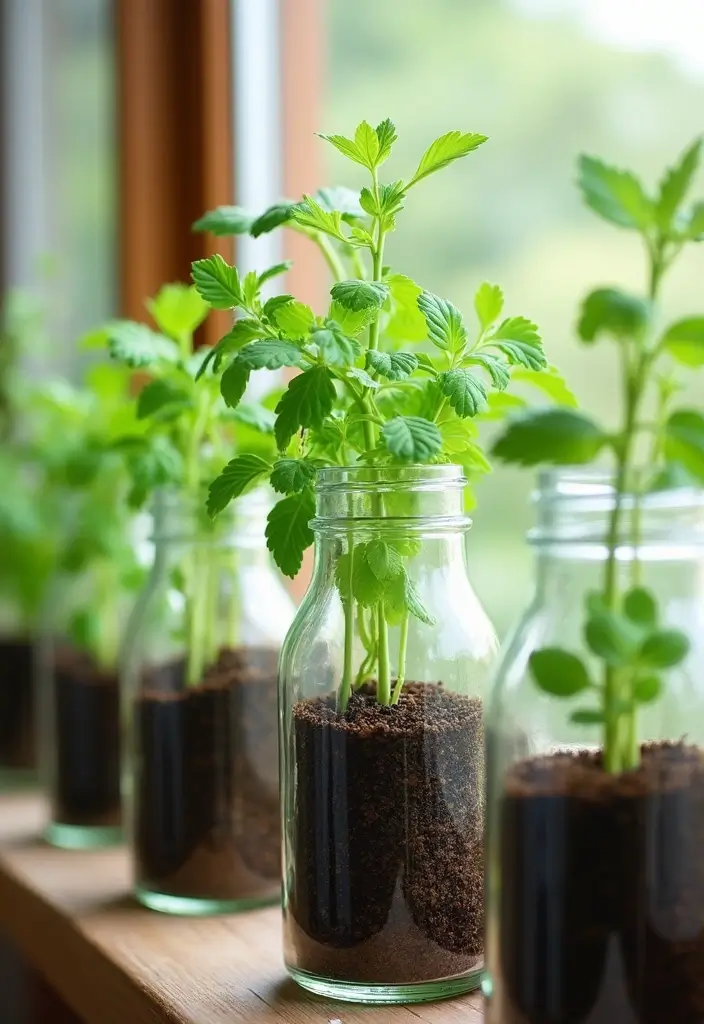 25 Glass Bottle Room Decor Ideas for a Soft Aesthetic Vibe 86 25 Glass Bottle Room Decor Ideas for a Soft Aesthetic Vibe - 22. Glass Bottle Planters