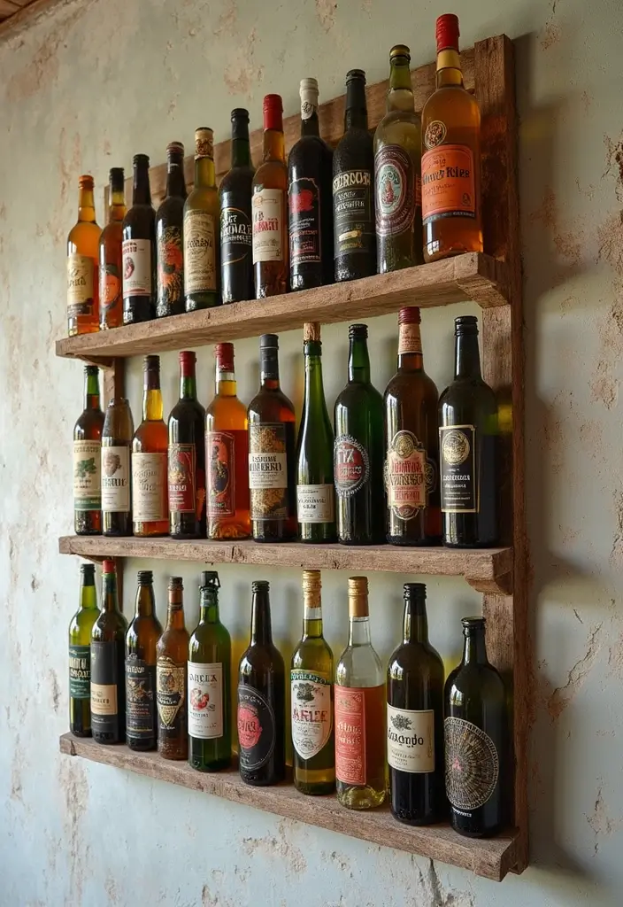 25 Glass Bottle Room Decor Ideas for a Soft Aesthetic Vibe 93 25 Glass Bottle Room Decor Ideas for a Soft Aesthetic Vibe - 23. Decorated Bottle Wall Hanging