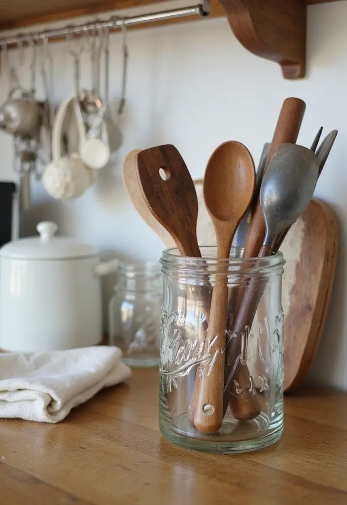 25 Glass Butter Churn Decor Ideas for a Rustic Country Touch 42 25 Glass Butter Churn Decor Ideas for a Rustic Country Touch - 14. Kitchen Utensil Holder